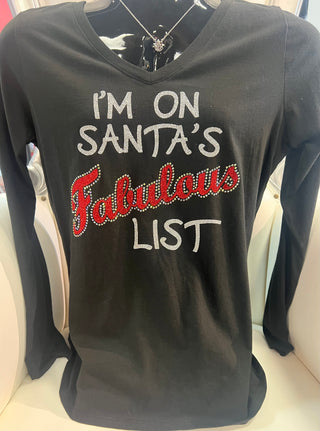 Santa’s Fab list Christmas tee