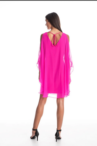 Bright pink chiffon dress