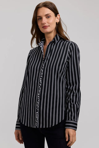 Charlie Black Animal print border Blouse