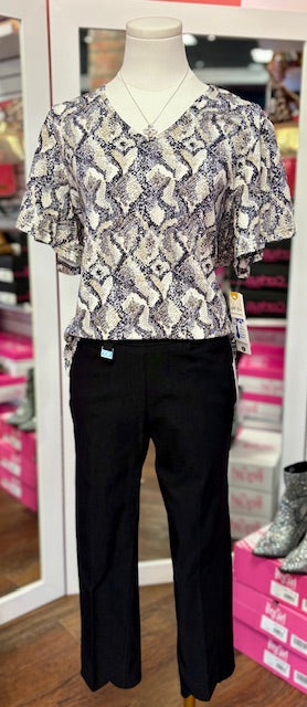LuLuB Frill VNeck PNTS Top