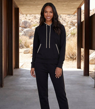 Karen Kane Edge Stitch Top Black