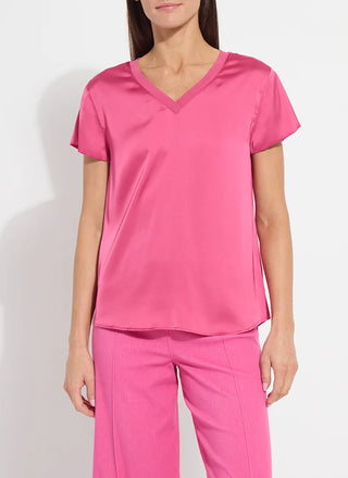 Lysse Mixed Media hot pink Top