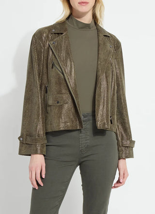 Lysse Emery Suede Moto Jacket Woodland