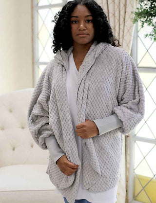 Gray hooded cardi