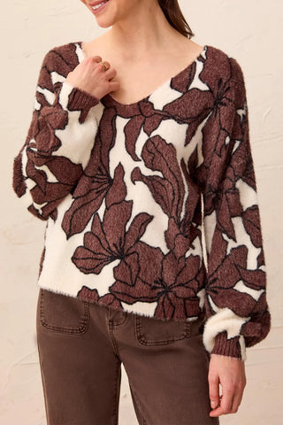 Tribal 2 Way Sweater Brown