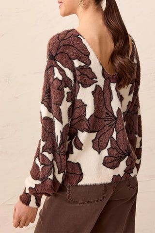 Tribal 2 Way Sweater Brown