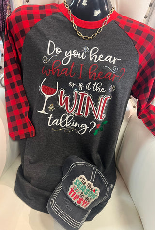 Christmas Wine calling tee