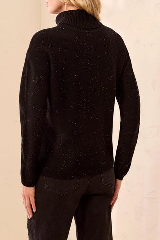 Tribal Cable Stitch Black Sweater