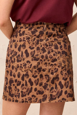 Tribal Brooke Print Skirt Leopard