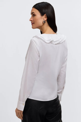 Foxcroft Shantel Ruffle Top White