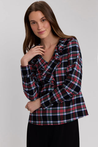 Foxcroft Sandy Plaid Top