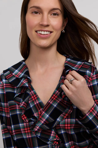 Foxcroft Sandy Plaid Top