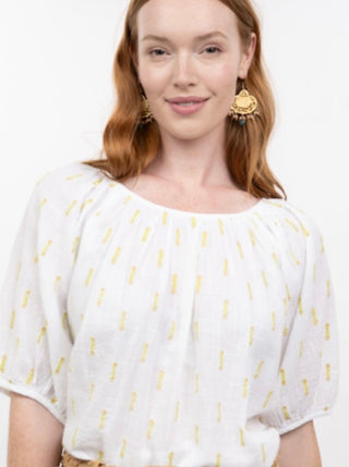Ivy Jane Ditsy Embroidered Top White