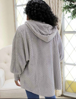 Gray hooded cardi