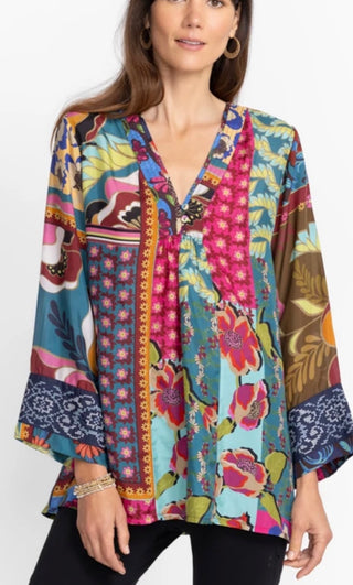 Johnny Was Promisino Silk abstract blouse