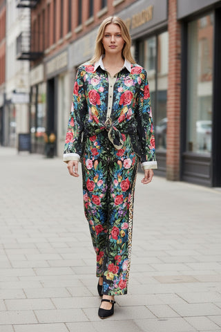 Aratta Zinnia Pant Black Floral
