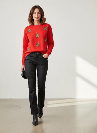 Merry Christmas Trees Red Sweatshirt