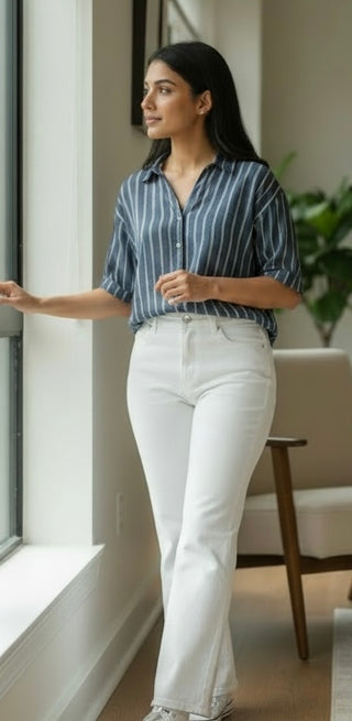 Kut Kelsey optic white ankle Flare jean