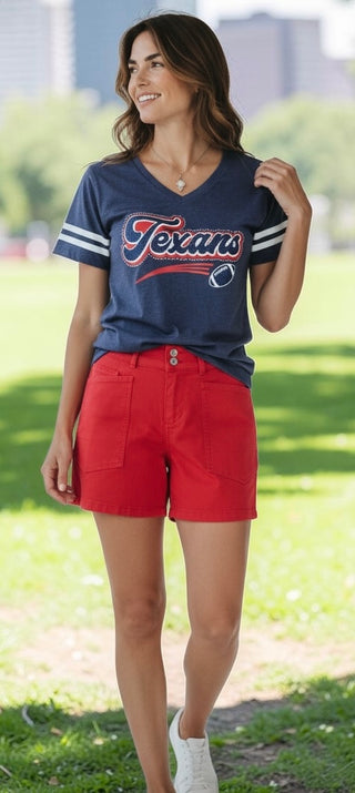 Texans Retro  vneck tee