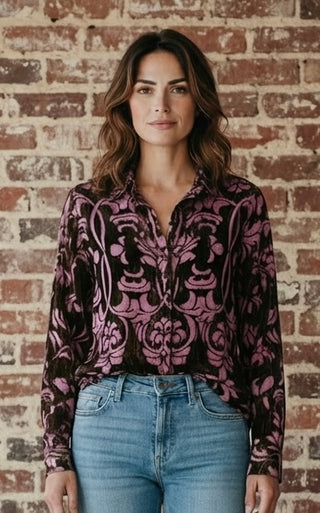 Johnny Was Audrey Etheral Love Burnout Blouse