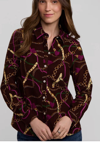 Foxcroft Hampton Corduroy Status Chain Long Sleeve shirt
