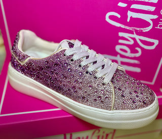 Corkys purple ombré bedazzled tennis shoes