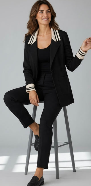 Renuar black Knit blazer