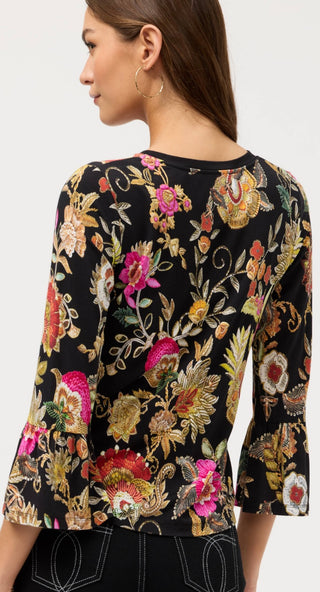 Johnny Was Janie Favorite v neck flute sleeve Lowri tee