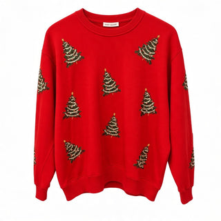 Merry Christmas Trees Red Sweatshirt