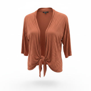 Shana Crinkle Tie Cardi Rust