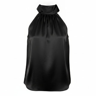 Elan Black Satin Halter top