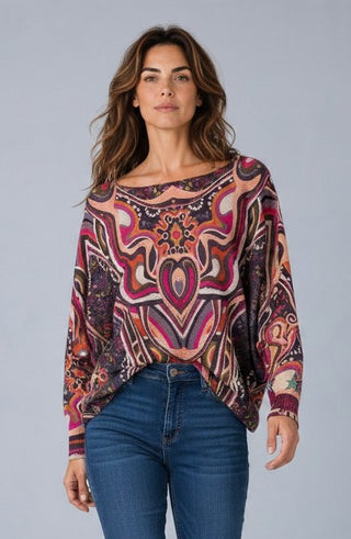Boho Swirl Chocolate One Size Top