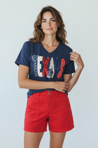 Texans navy vneck tee