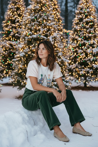 White Festival Forest Christmas tee.