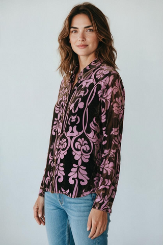 Johnny Was Audrey Etheral Love Burnout Blouse
