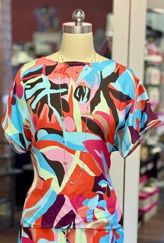 Renuar Blouse Orange Combo