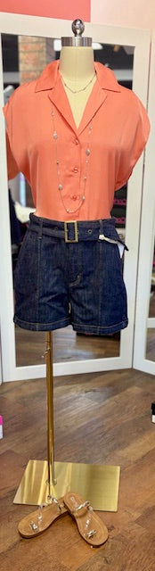 Charlie B Belted Short Deep Blue