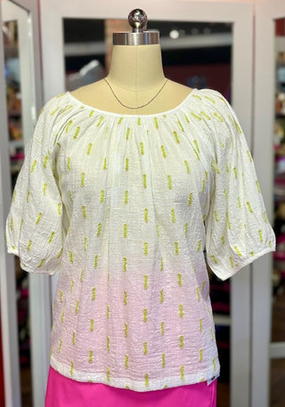 Ivy Jane Ditsy Embroidered Top White