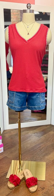 Sleeveless red tank
