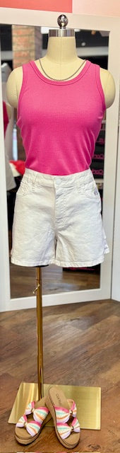 Charlie B Rib Tank Fuchsia