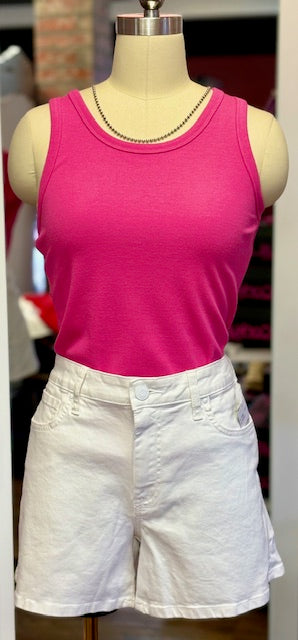 Charlie B Rib Tank Fuchsia