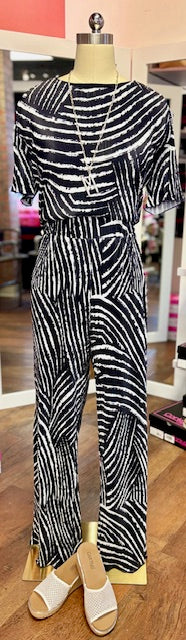 Orly Blue White Pleated Pant