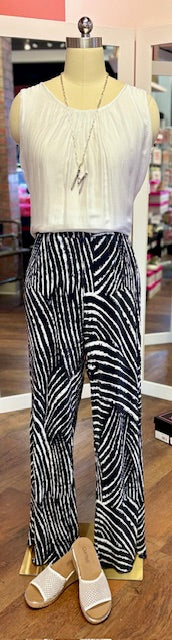 Orly Blue White Pleated Pant