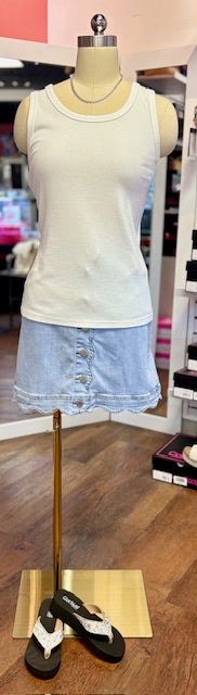 Charlie B Scallop Hem Light blue skort