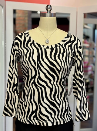 Tribal 3/4 Sleeve Print Top Canvas