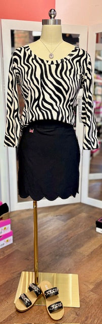 Tribal 3/4 Sleeve Print Top Canvas