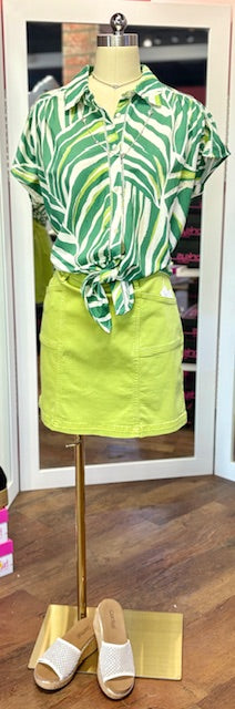 Tribal Tie Front Top Grass