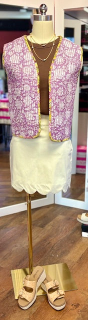 Tribal Reversible Vest Rose Silk