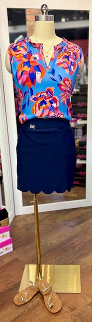 Tribal V-Neck Frill Turk Sea