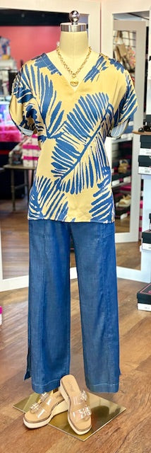 Lysse Catriona Tulip Sleeve Top Sicilian Palm